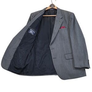 VTG Burberrys Gray 100% Wool Blazer Men's 44L Sport Coat Classic‎ Fit